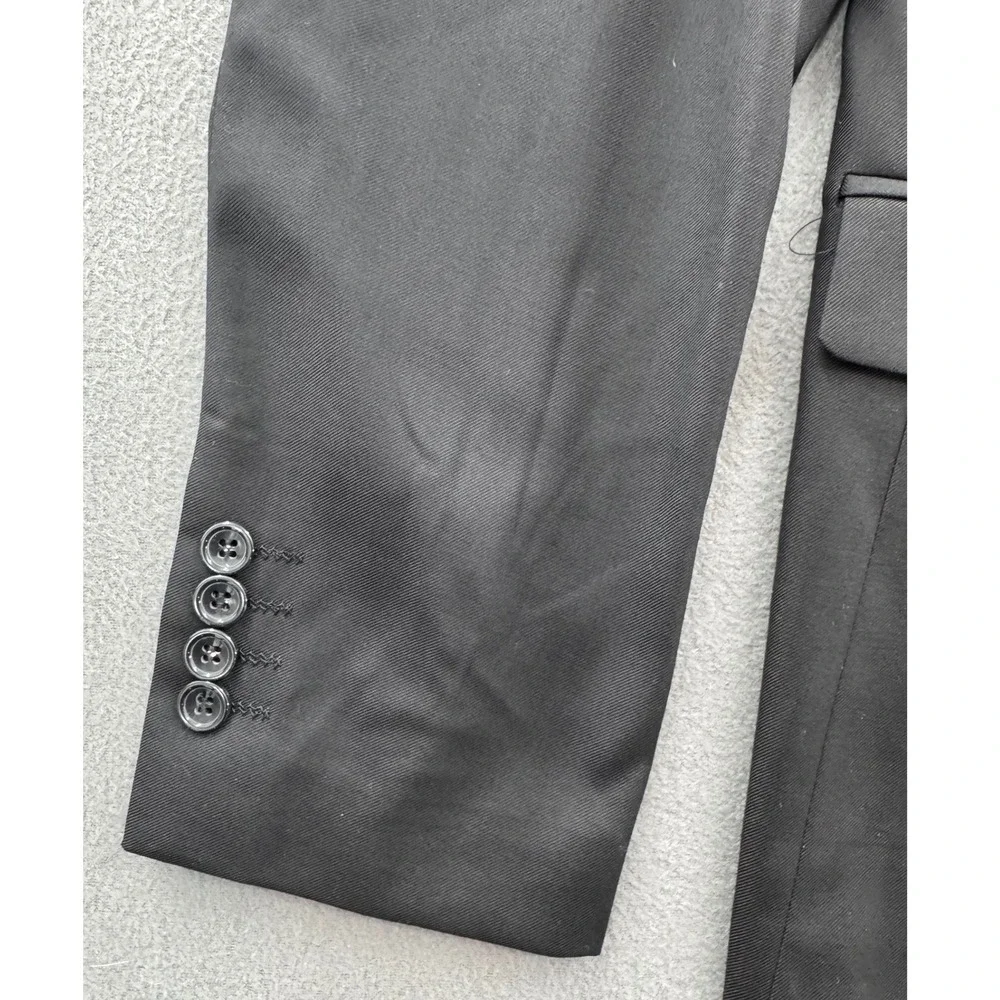 CloudStyle Blazer Mens Large Black Two Button Slim Fit Suit Jacket Office Wear